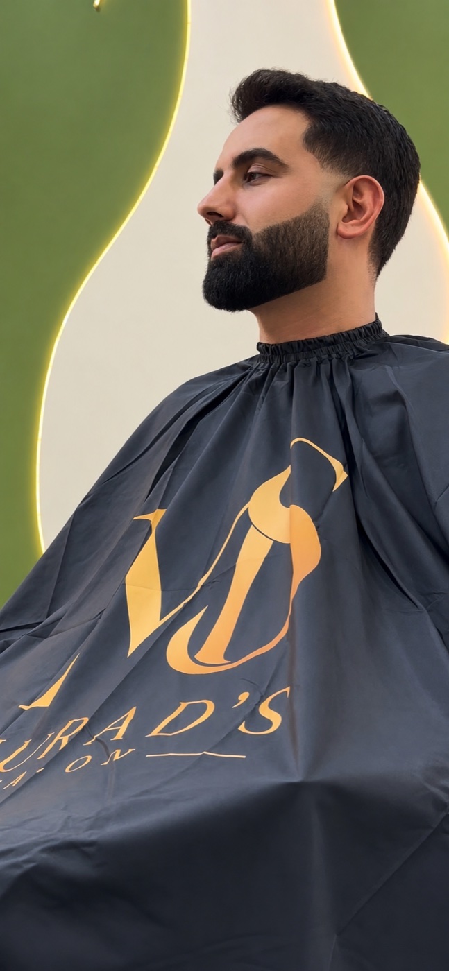 Professional beard grooming and shaping at Murad's Salon